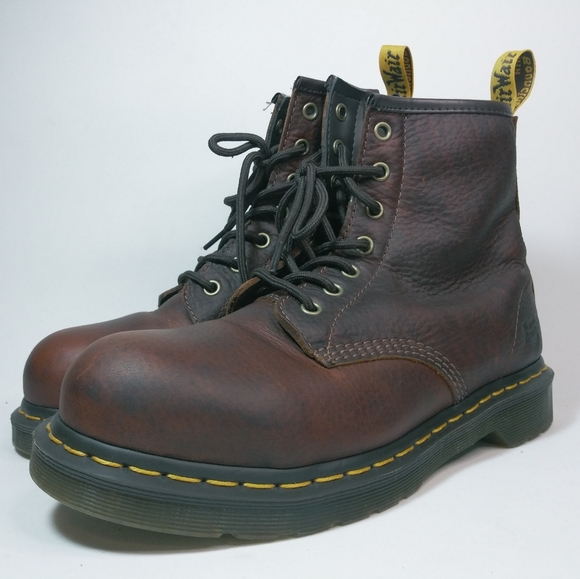 Womens Dr Martens Industrial Steel Toe Slip Resistant Boots Maple Zip Size 9L - Picture 2 of 11